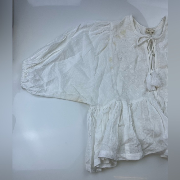 En Crème White Short Sleeve Blouse N227-38 - Picture 4 of 12